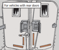Apply tape to inside of rear doors